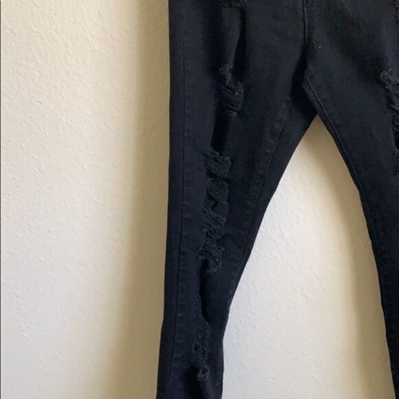 Black distressed skinny jeans - Picture 4 of 8